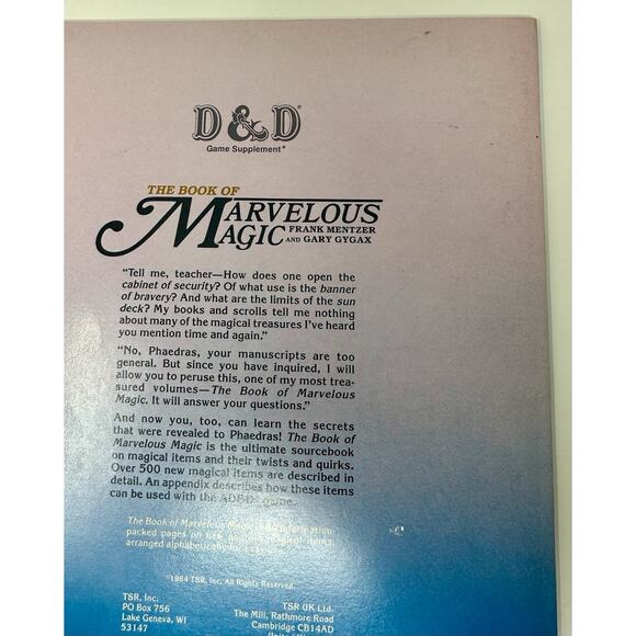 The Book of Marvelous Magic Dungeons & Dragons D&D AC4 1985 TSR #9116 - Picture 9 of 11